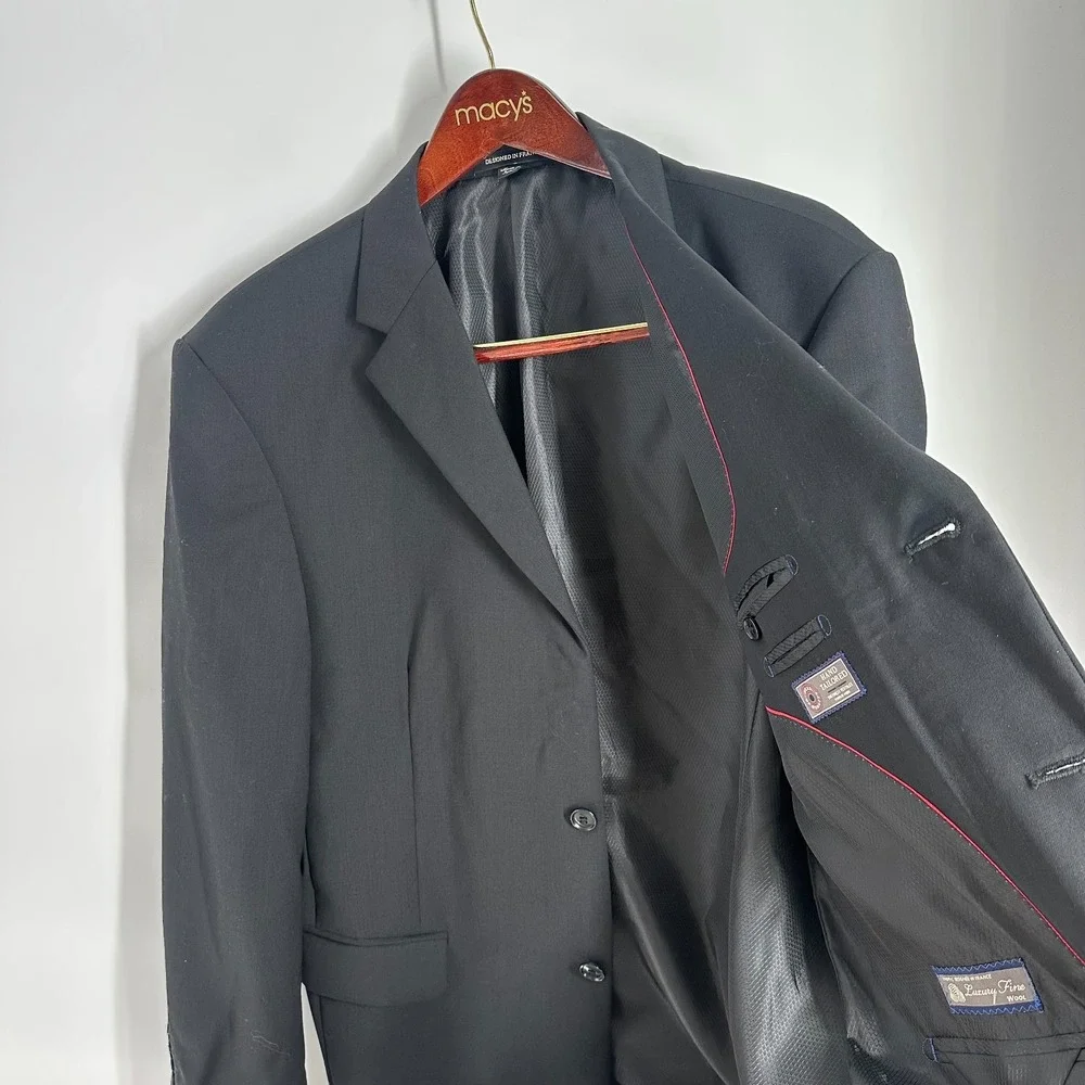 Giorgio Cosani RM3 Hand‎ Tailored Luxury Fine Wool Blazer Dark Black Size 42